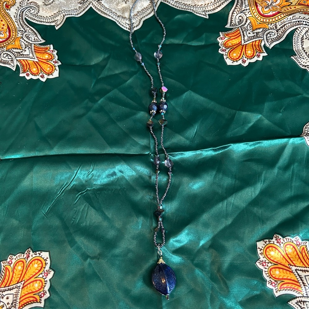 Witchy Fairycore Blue pendant necklace